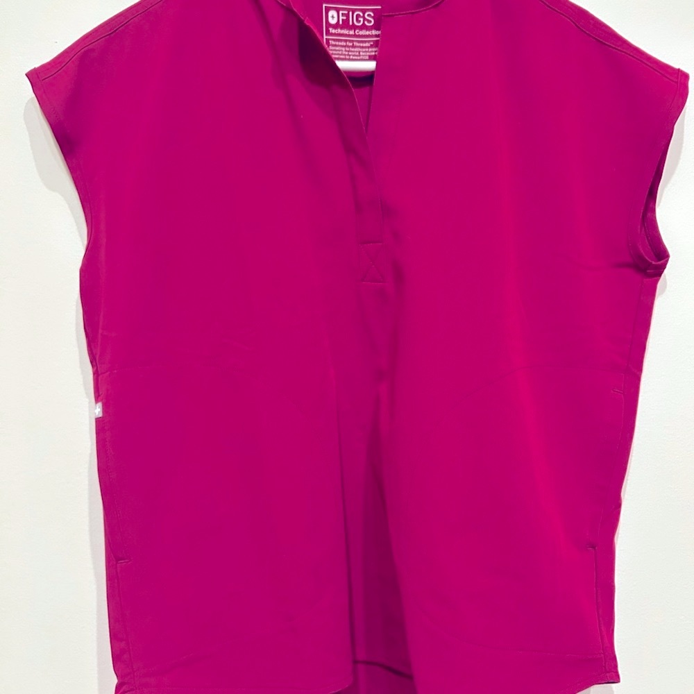 Dark Magenta FIGS Rafaela Oversized scrub top